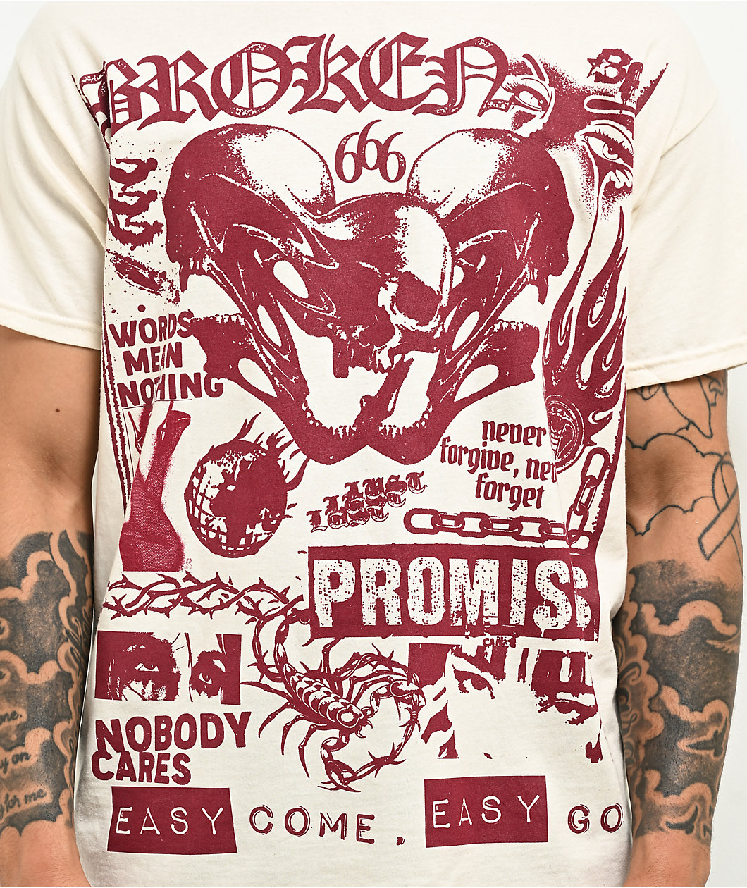 Broken Promises Photocopy Natural T-Shirt