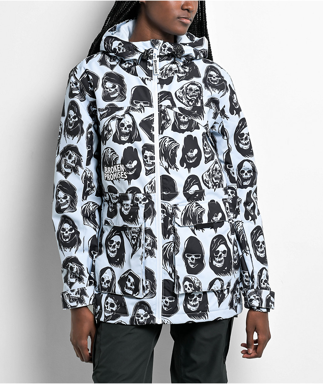 Broken Promises Reaper 5K Light Blue Snowboard Jacket