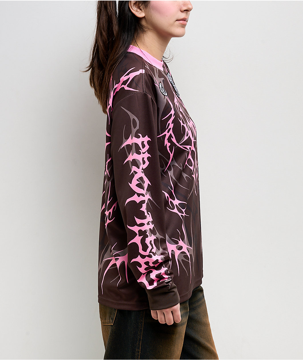 Broken Promises Ritual Moto Brown Long Sleeve Jersey