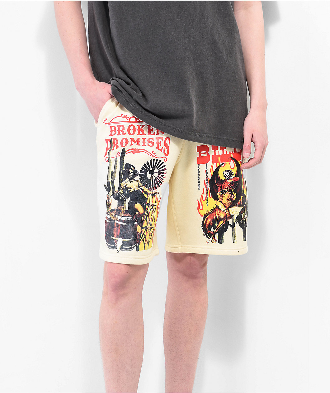 Broken Promises Rodeo Natural Sweat Shorts