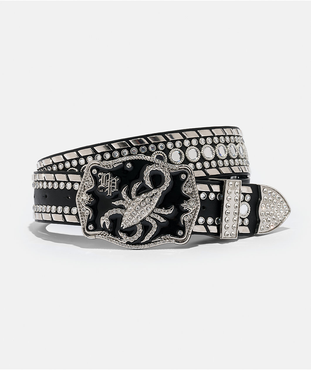 Broken Promises Scorpion Rhinestone Black Belt