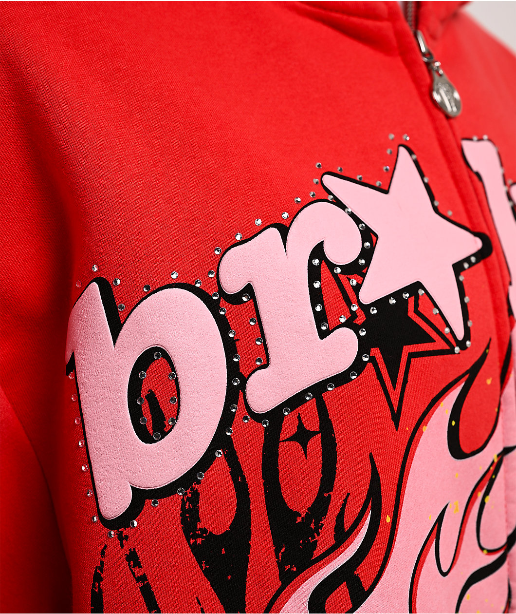 Broken Promises Shooting Star Red Body Bag Zip Hoodie