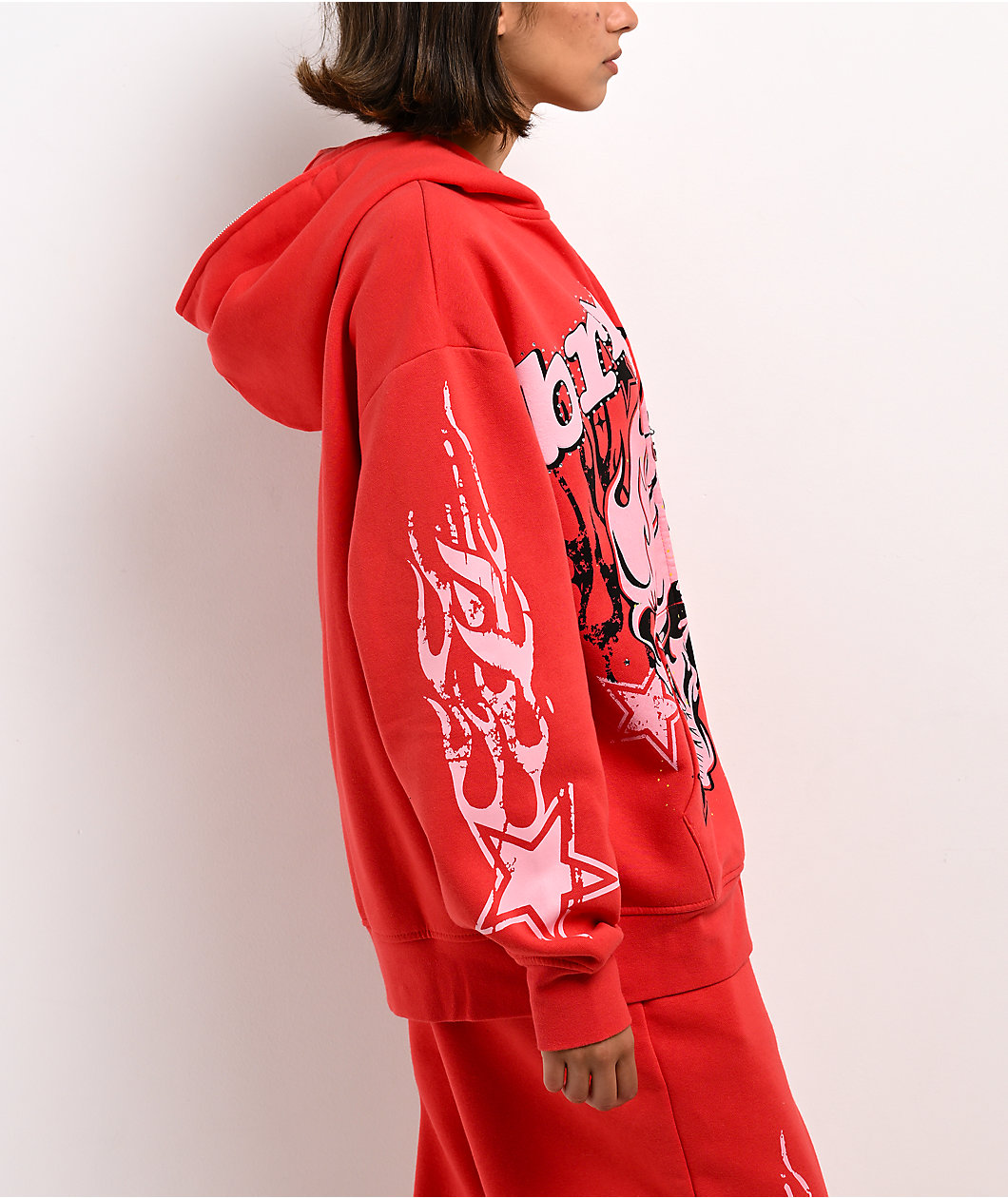 Broken Promises Shooting Star Red Body Bag Zip Hoodie