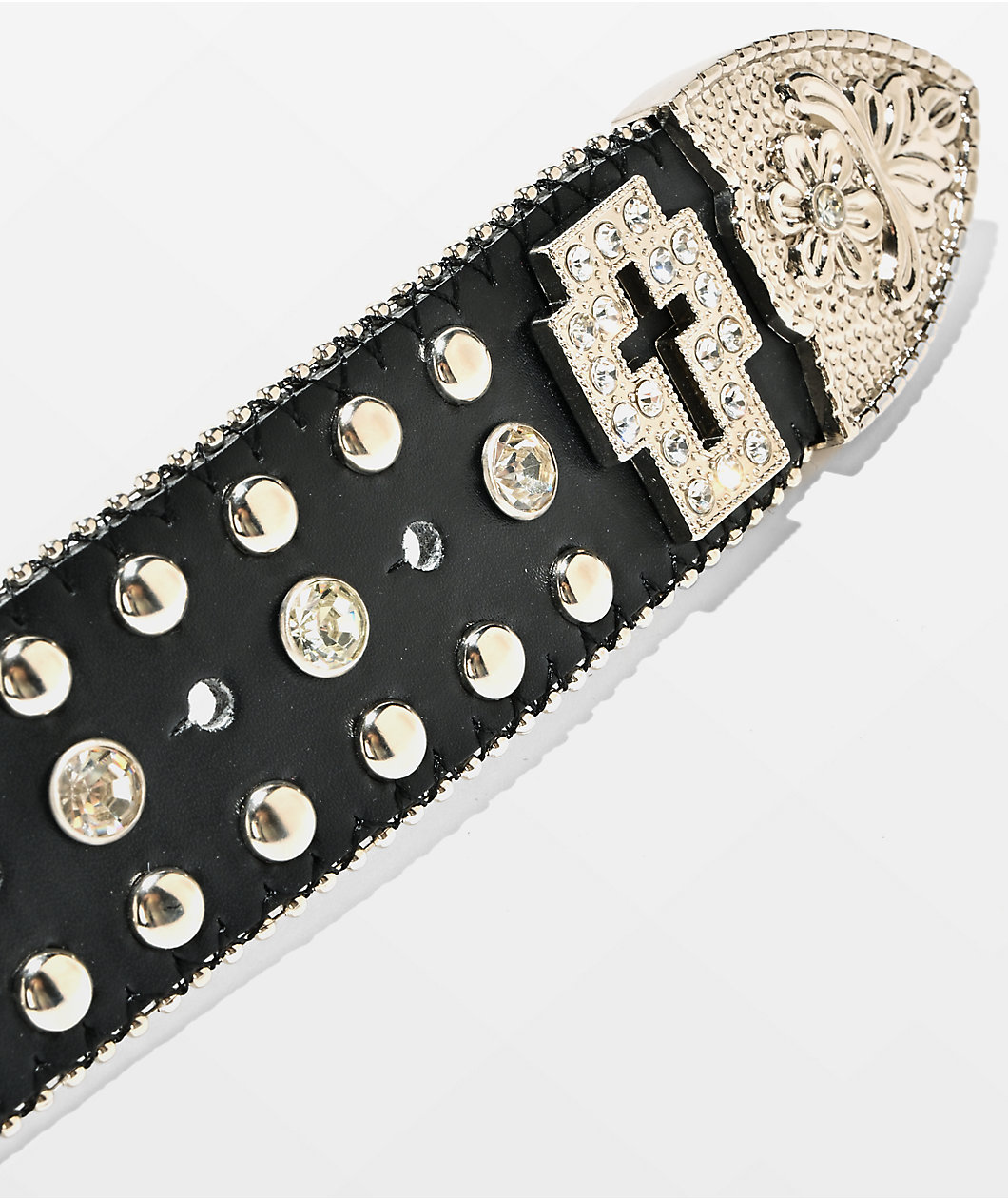 Broken Promises Shriek Rhinestone Black Belt
