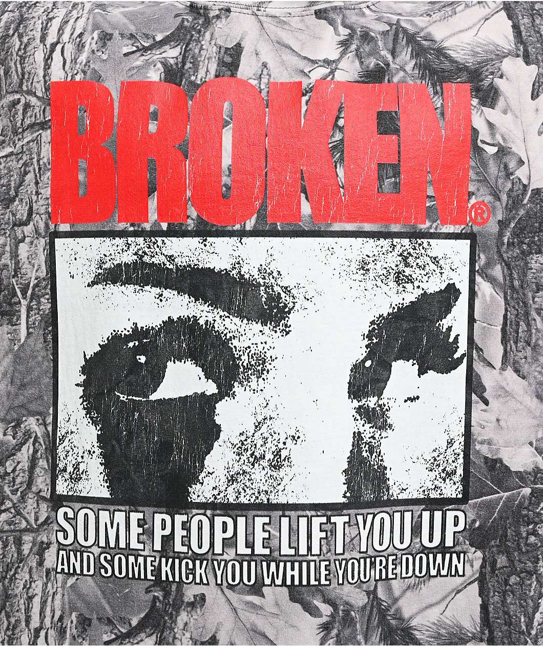 Broken Promises Side Eye Grey Camo T-Shirt