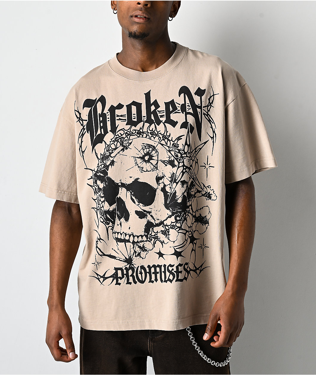 Broken Promises Skullbreaker Tan T-Shirt