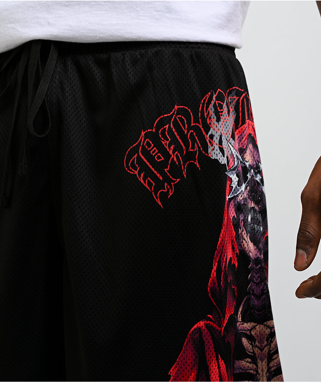 Broken Promises Smoken Reaper Black Mesh Shorts