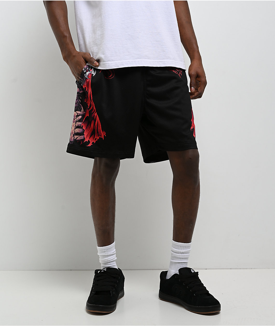 Broken Promises Smoken Reaper Black Mesh Shorts