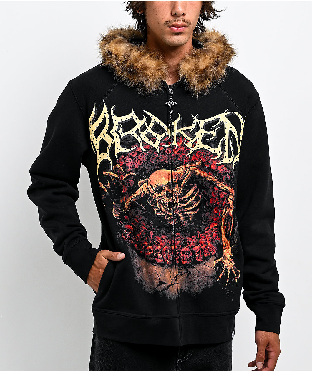 Broken Promises Spelunker Black Zip Hoodie