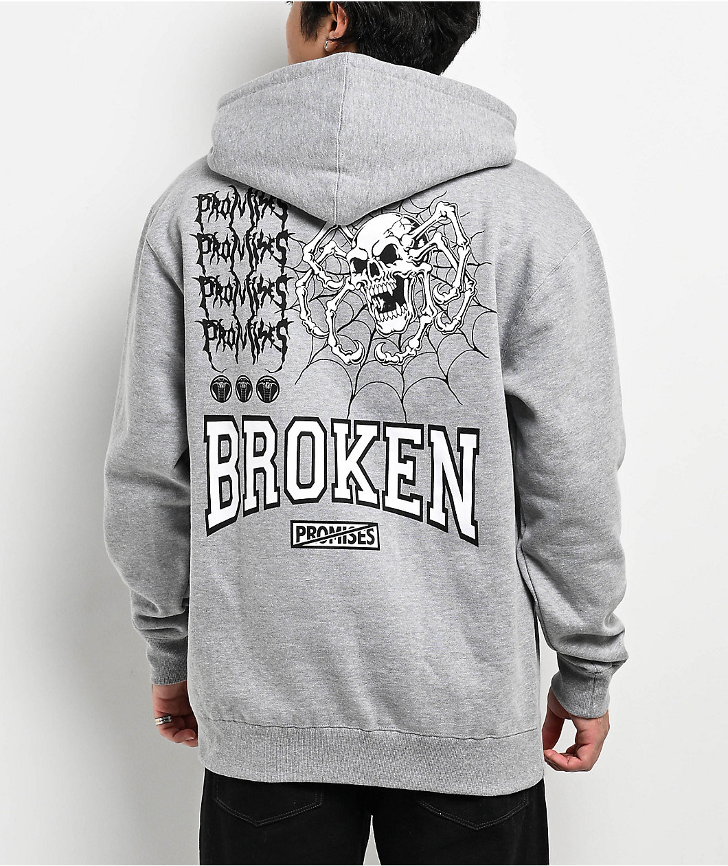 Broken Promises Spiderling Grey Hoodie