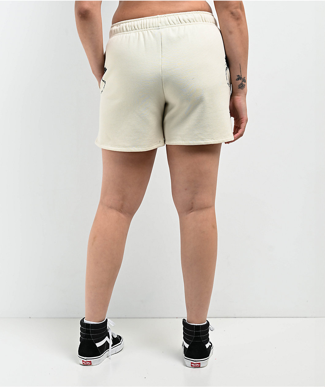 Broken Promises Spiked White Sweat Shorts