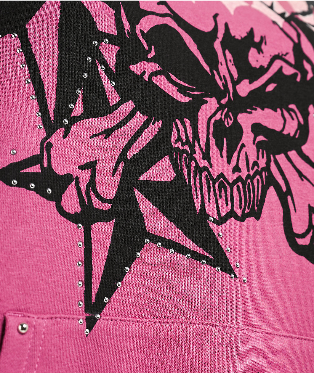 Broken Promises Subculture Studded Pink Hoodie