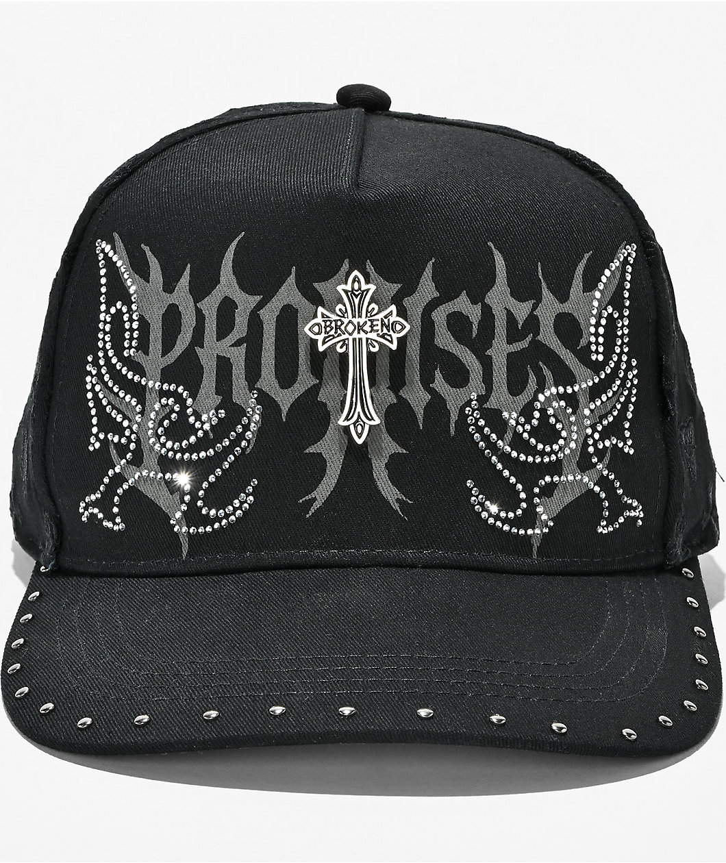 Broken Promises Surrender Studded Black Snapback Hat