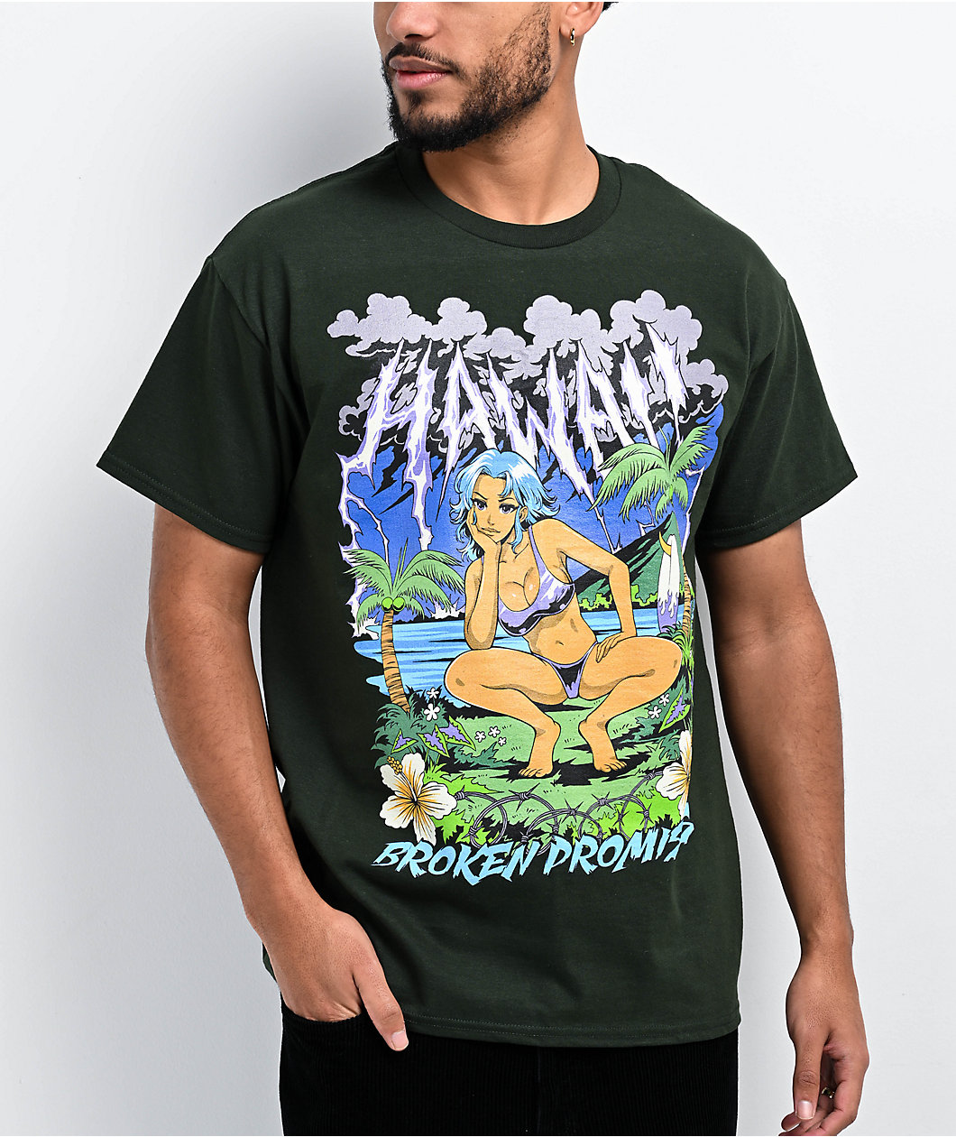 Broken Promises Tsunami Forest Green T-Shirt