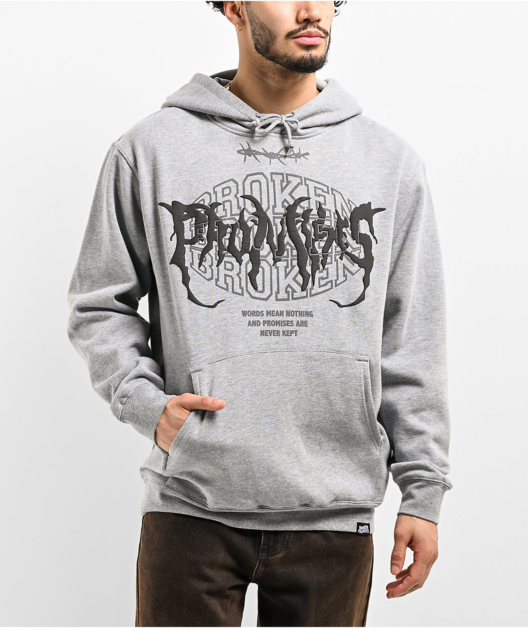 Broken Promises Underworld Grey Hoodie MainPlace Mall