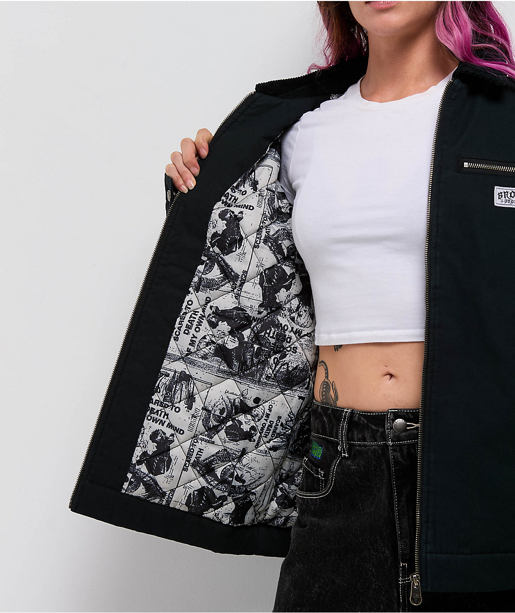 Broken Promises Wasted Love Black Work Jacket