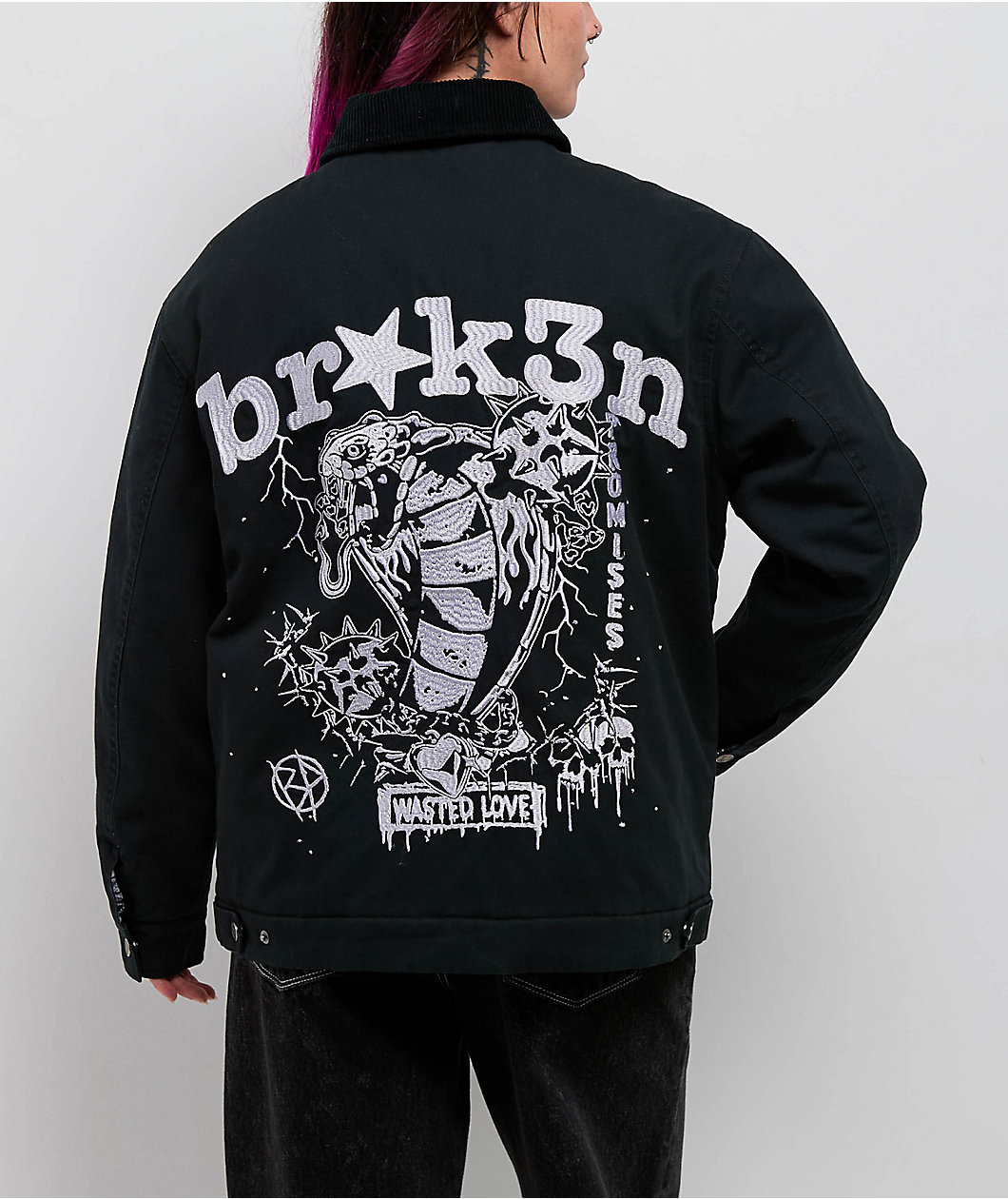Broken Promises Wasted Love Black Work Jacket