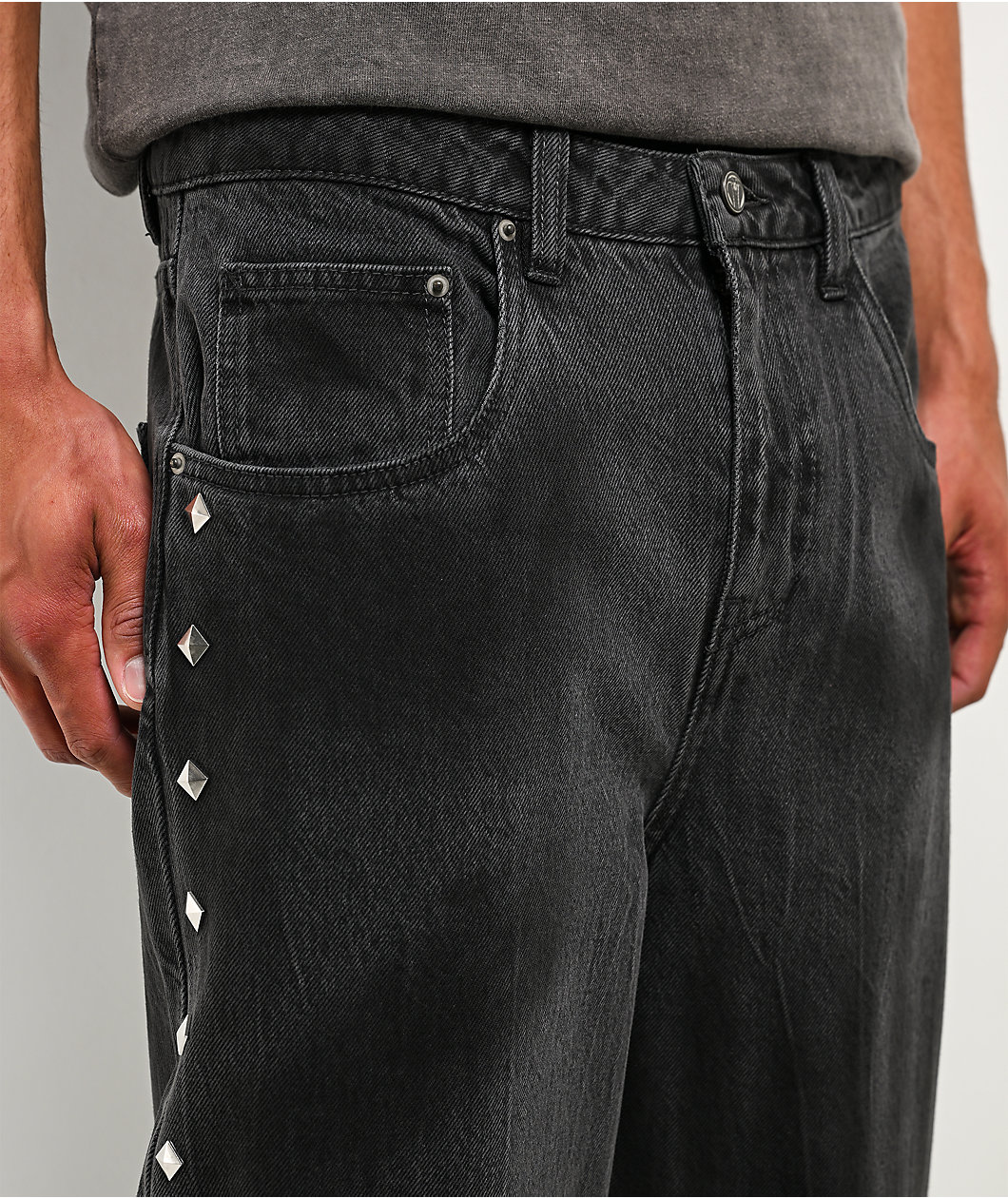 Broken Promises Weapon Studded Black Wash Jeans