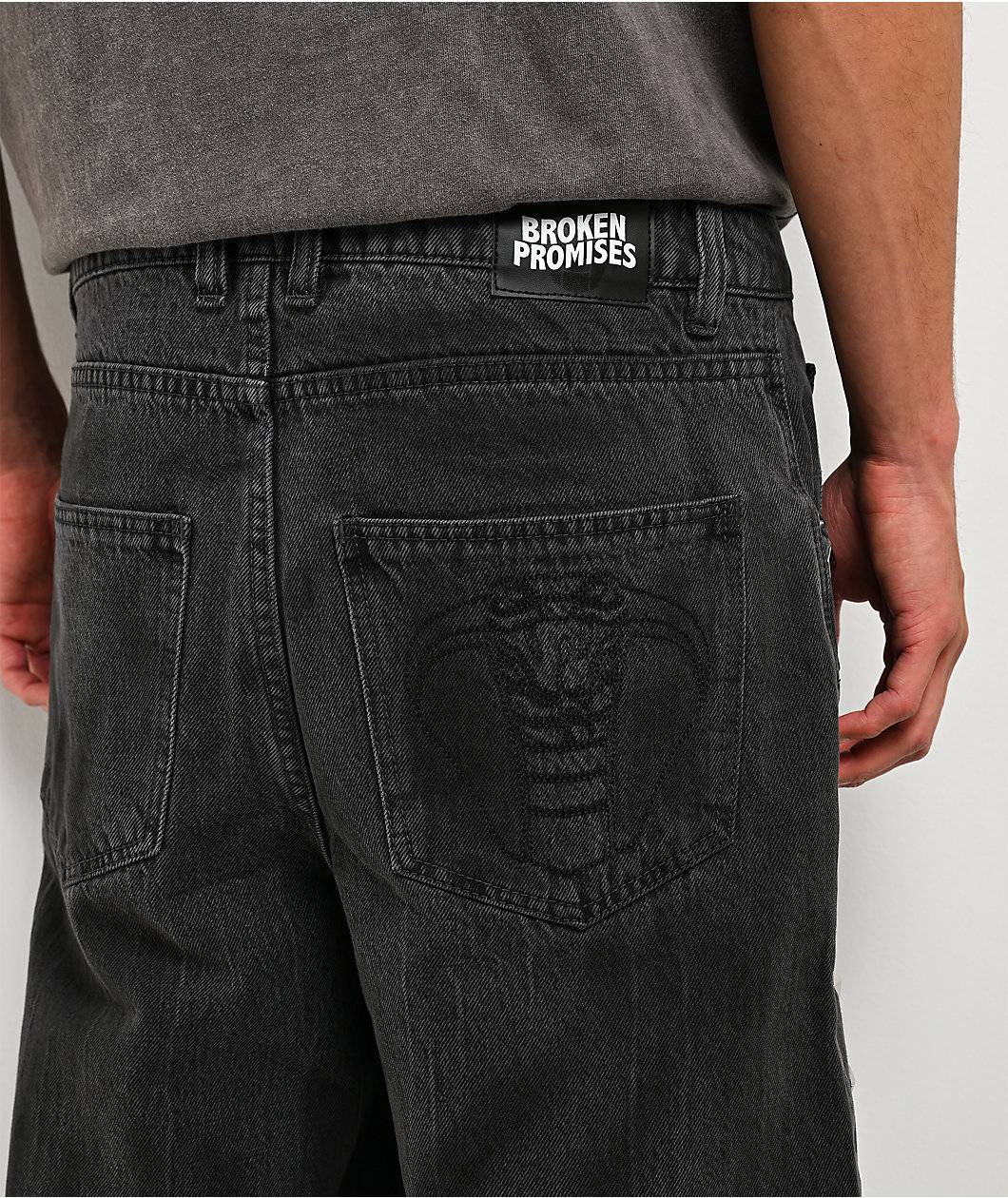 Broken Promises Weapon Studded Black Wash Jeans