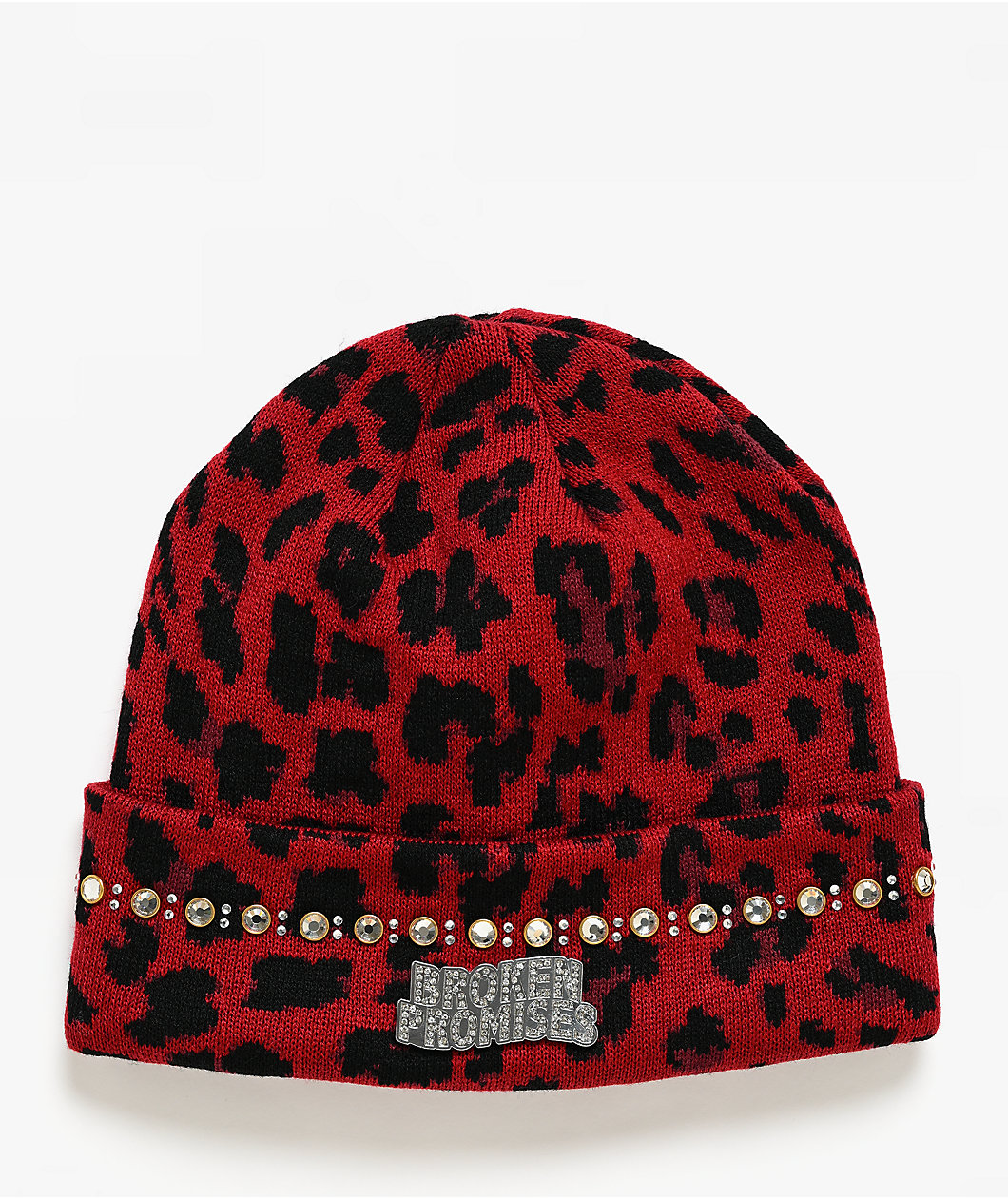 Broken Promises Wild Heart Red Leopard Beanie