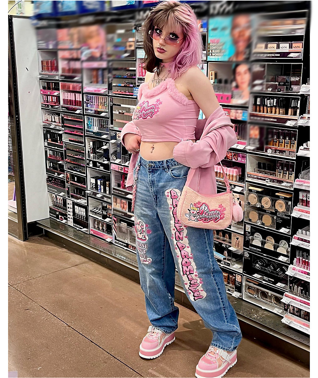 Broken Promises x Happy Bunny Go Away Pink Purse