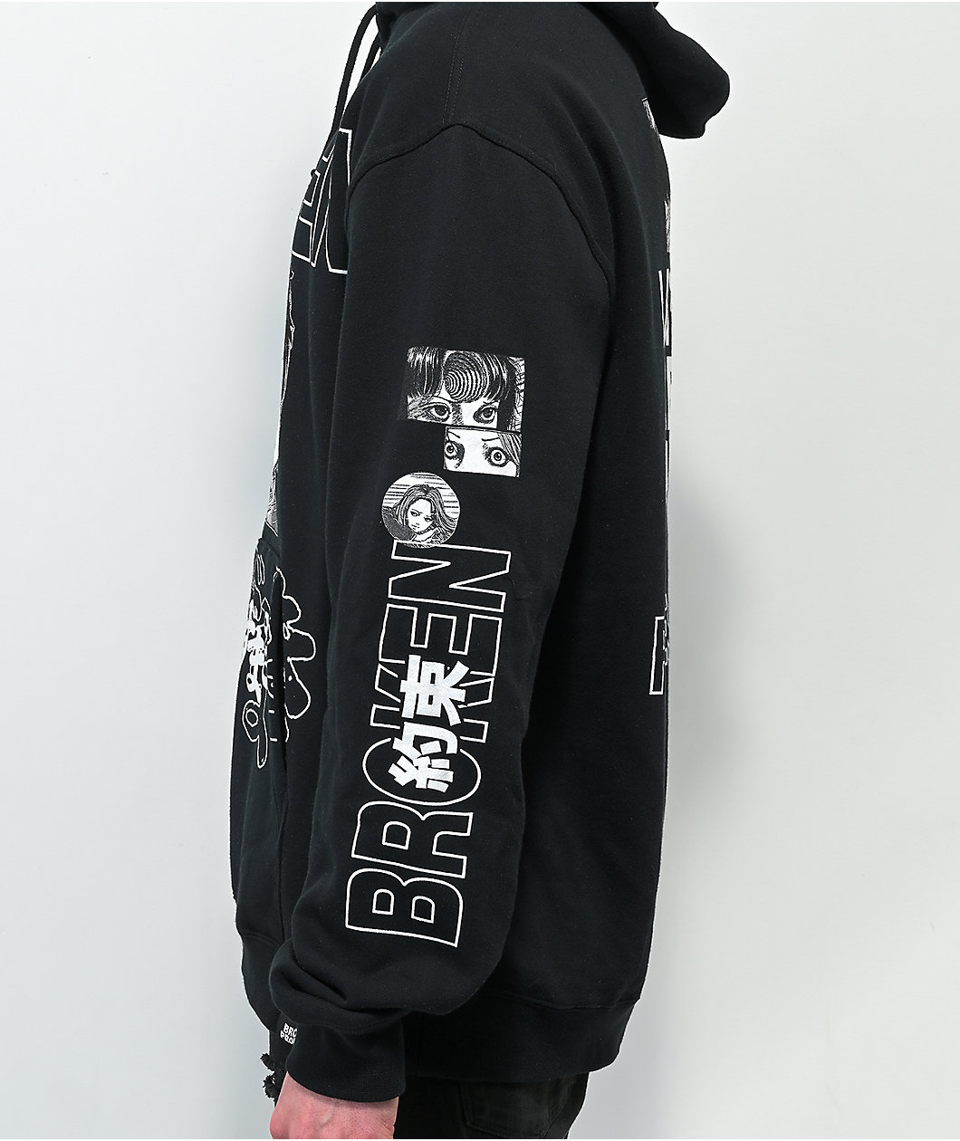 Broken Promises x Junji Ito I Don't Care Black Hoodie