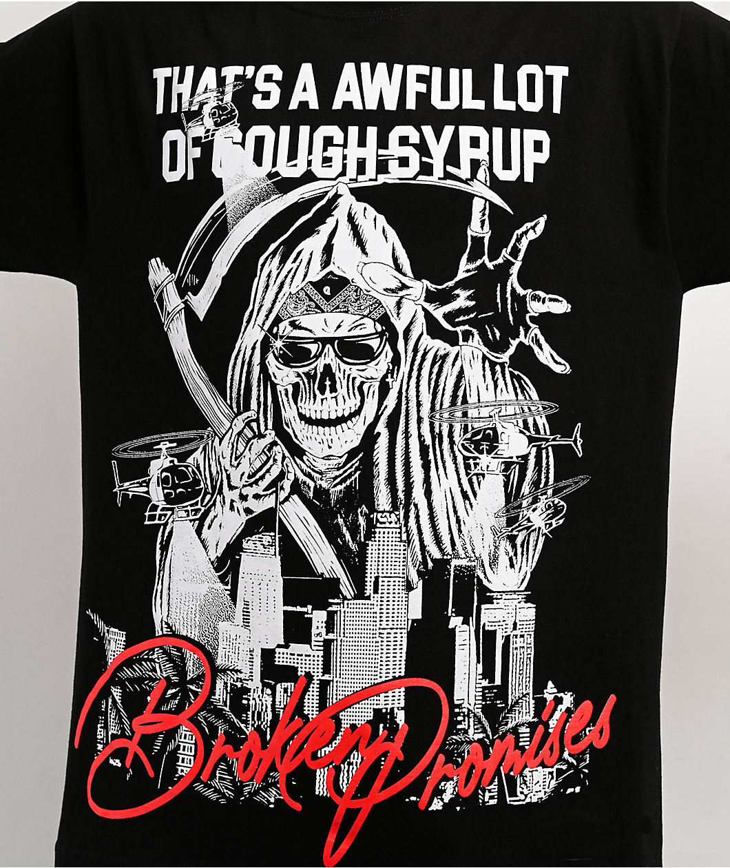 Broken Promises x That's A Awful Lot Of Cough Syrup Ghetto Bird Black T-Shirt