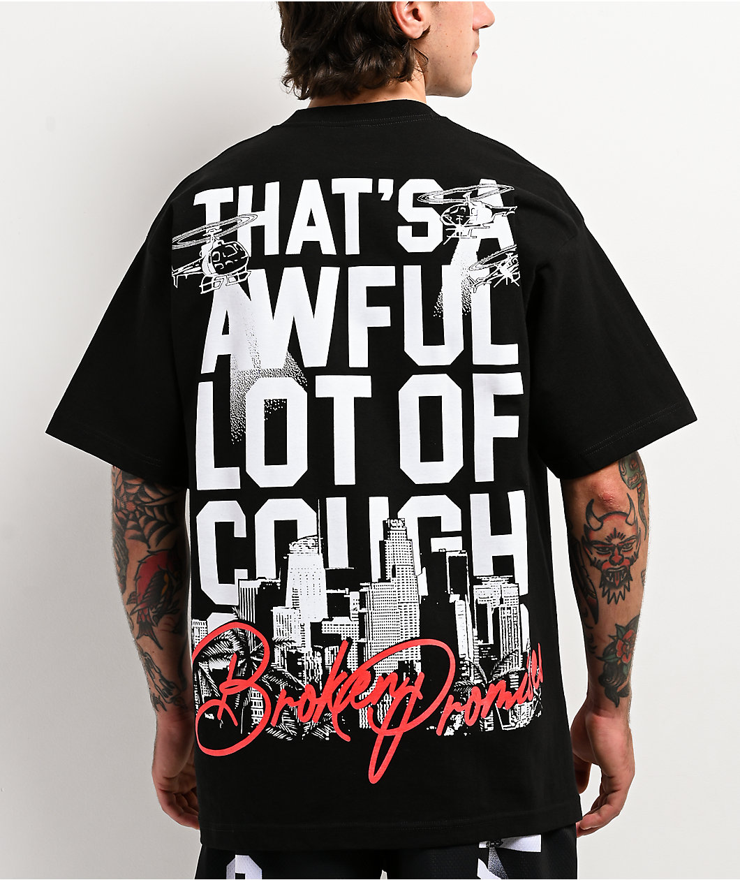 Broken Promises x That's A Awful Lot Of Cough Syrup Ghetto Bird Black T-Shirt