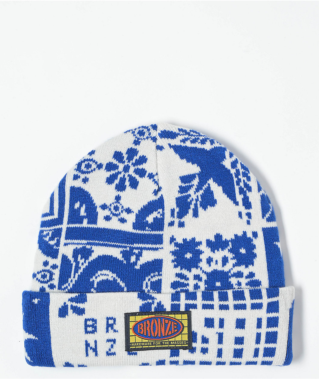Bronze 56K Azulejo White & Blue Beanie