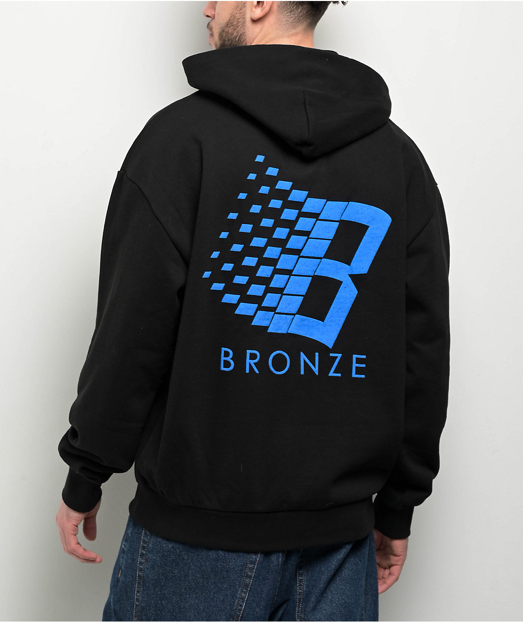 Bronze 56K Logo Puff Print Black Hoodie
