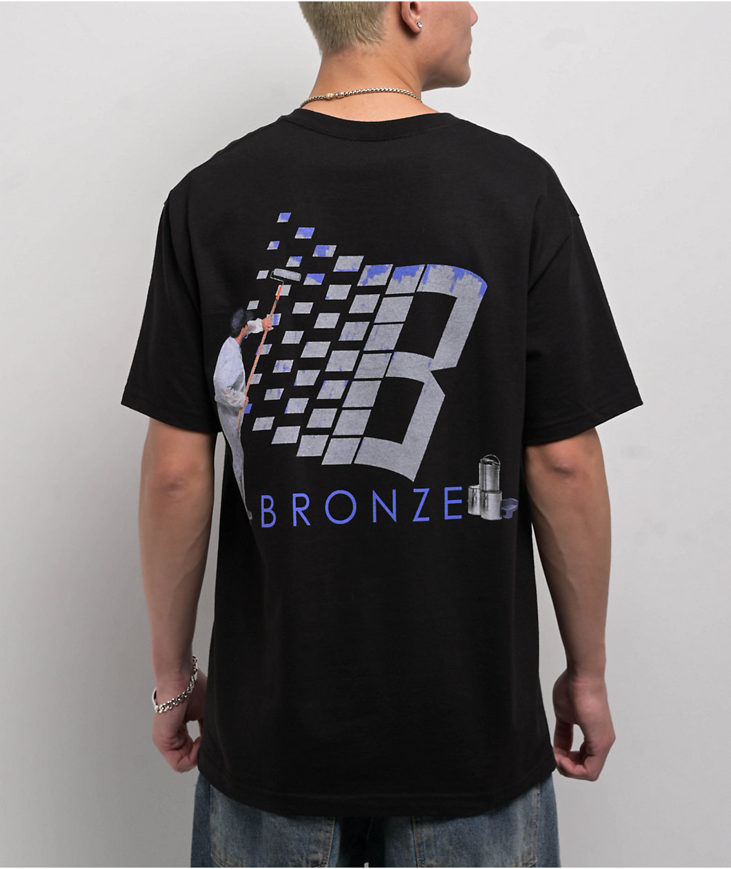 Bronze 56K Roller Logo Black T-Shirt