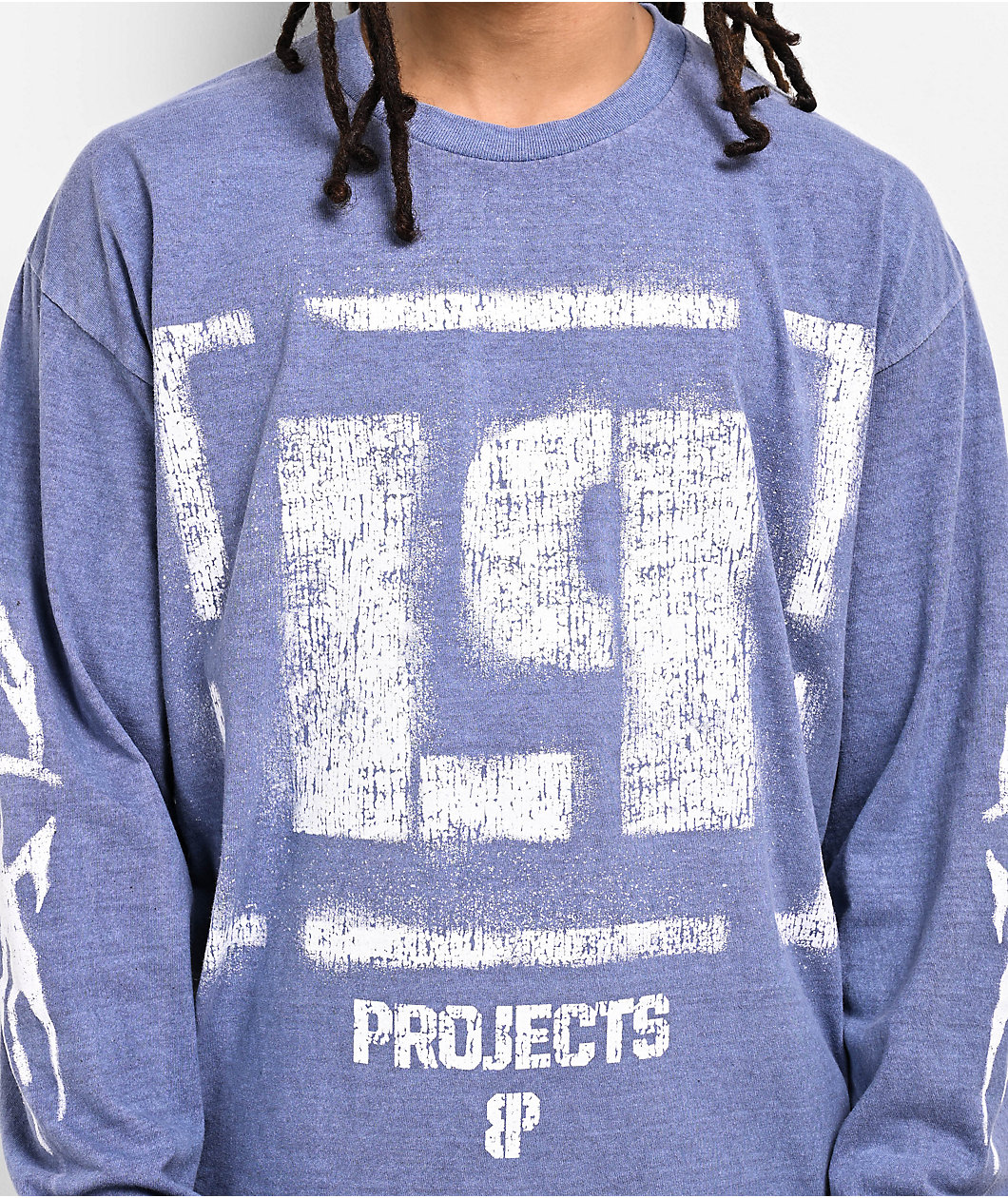 Brooklyn Projects x Linkin Park Stencil Blue Wash Long Sleeve T-Shirt