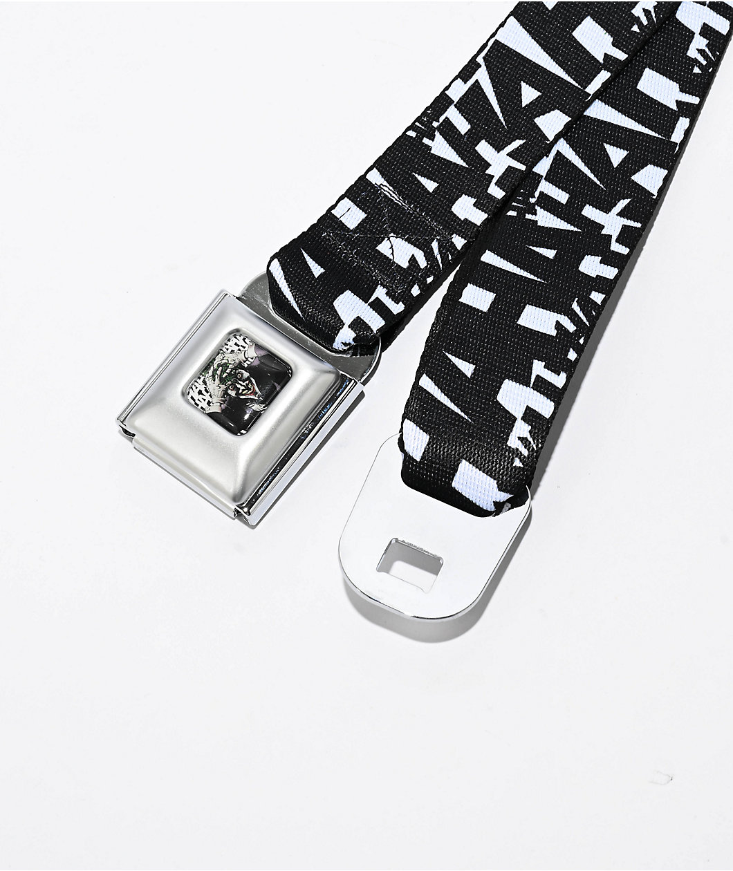 Buckle Down x DC Comics Joker Laugh HAHAHA Repeat Black & White Buckle Web Belt