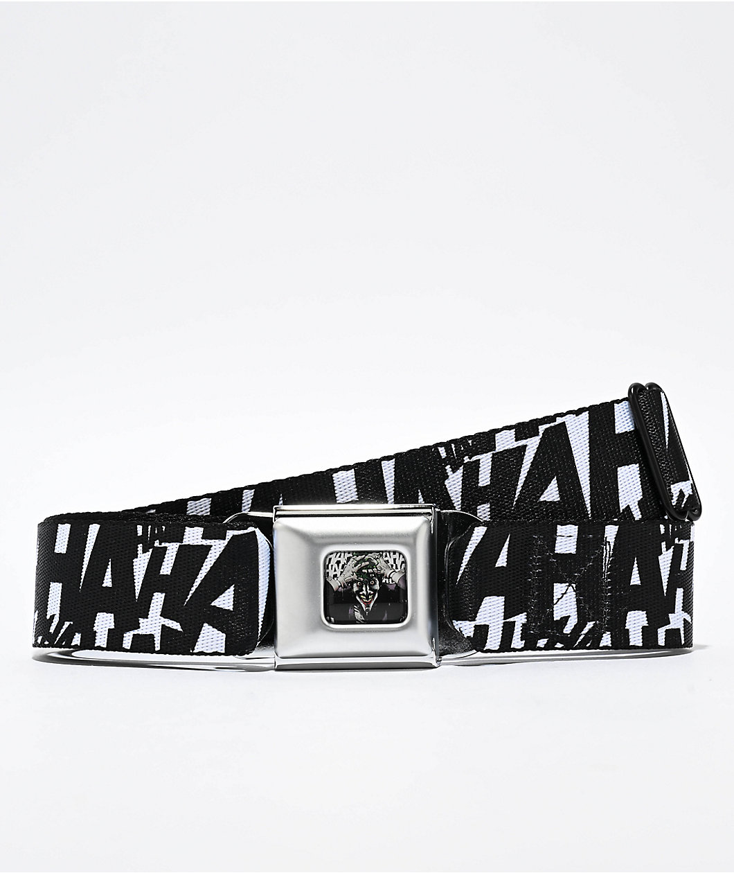 Buckle Down x DC Comics Joker Laugh HAHAHA Repeat Black & White Buckle Web Belt