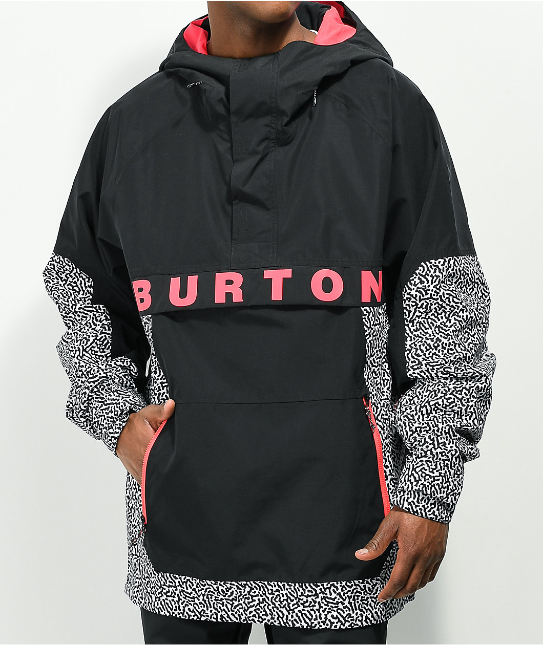 Burton Frostner Black & White 10K Anorak Snowboard Jacket