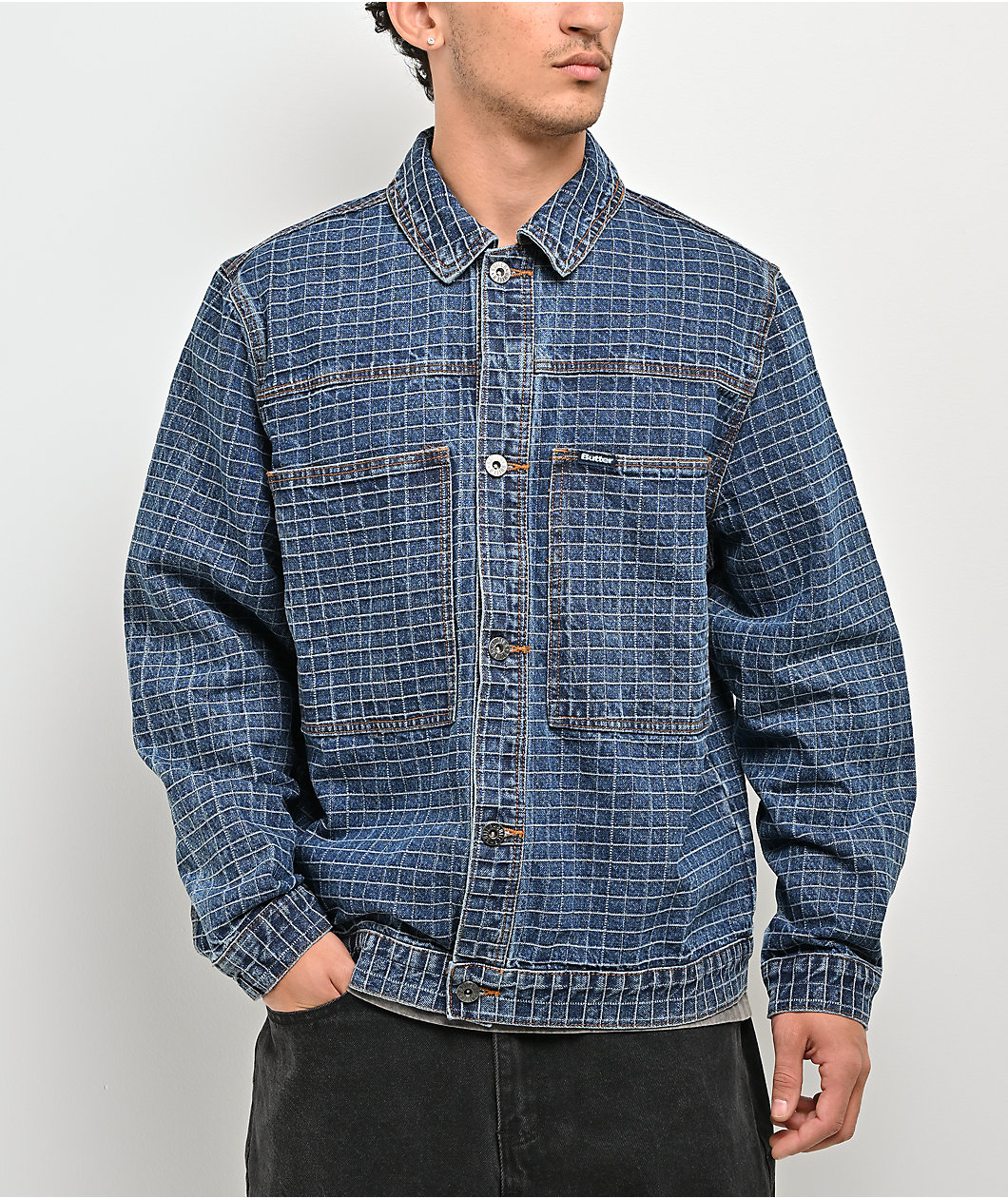Butter Goods Grid Blue Denim Jacket