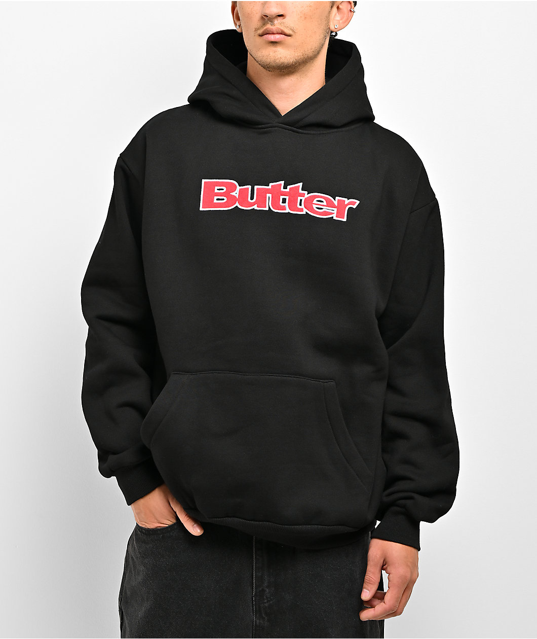 Butter Goods Ripstop Logo Black Hoodie