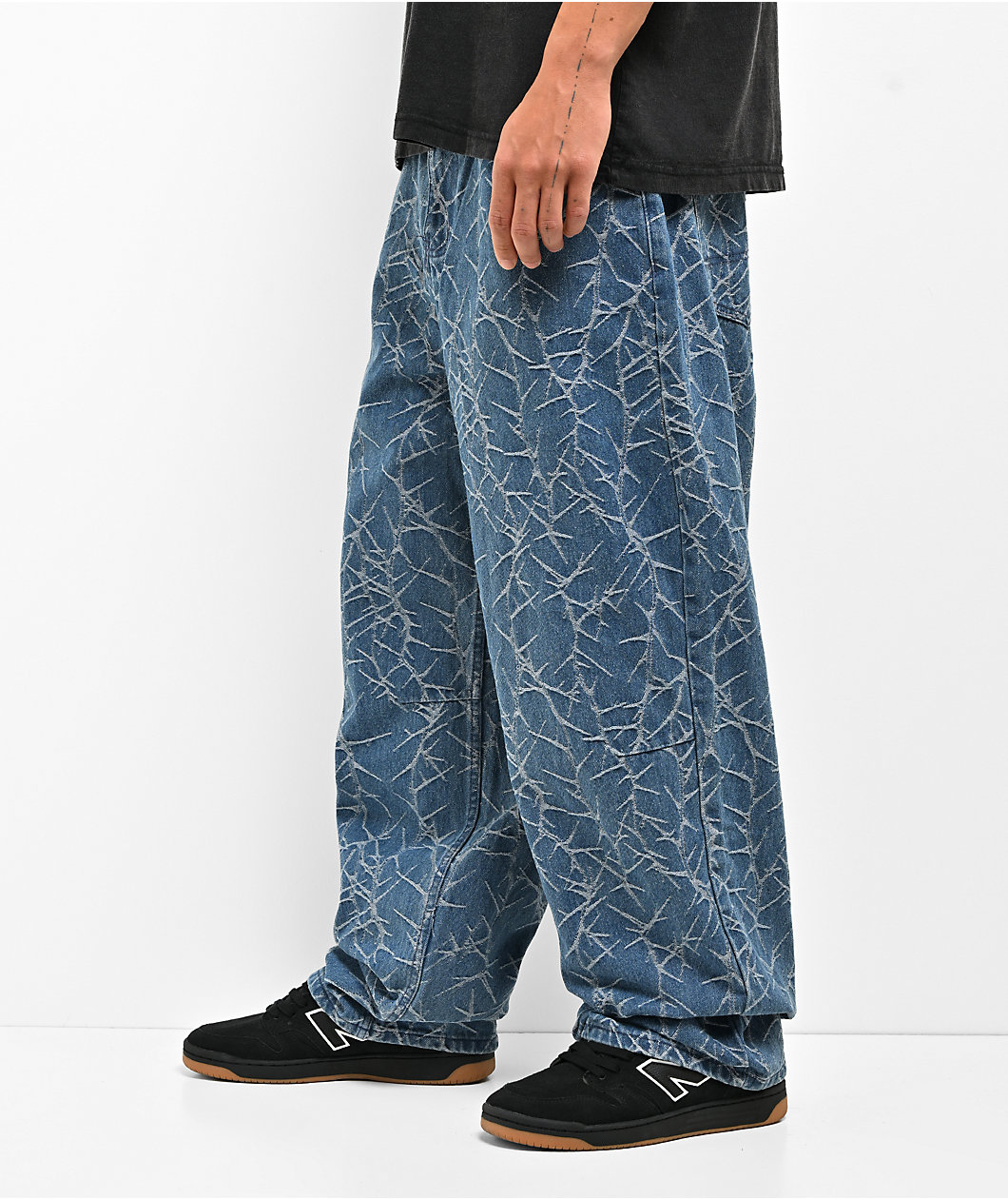 Butter Goods Thorn Camo Indigo Wash Wide Cut Jeans