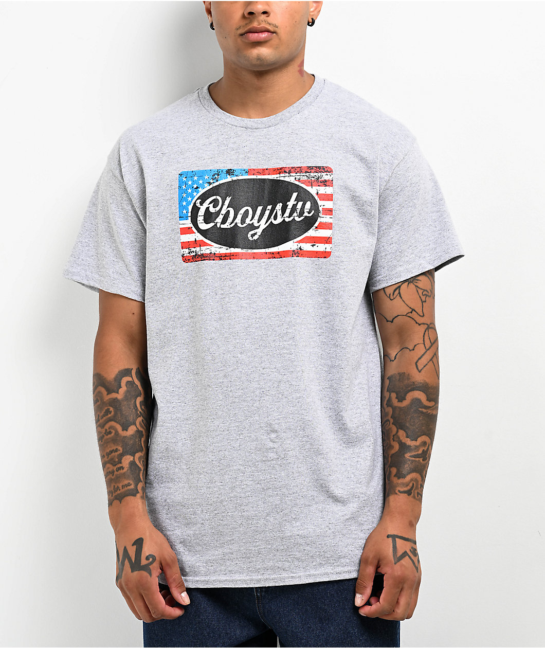 CBoysTV Stars & Bars Grey T-Shirt