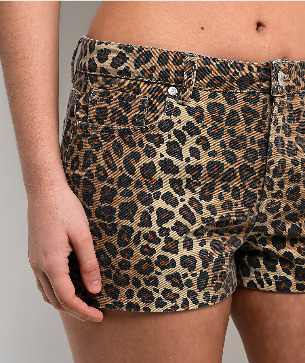 Cali 1850 Leopard Low Rise Micro Shorts