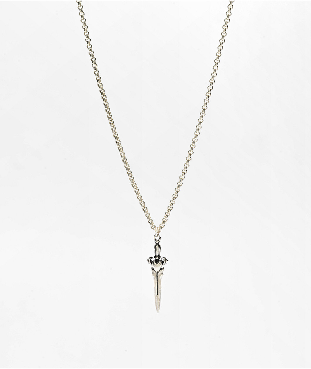 Candy Corpse Dagger 18" Silver Necklace