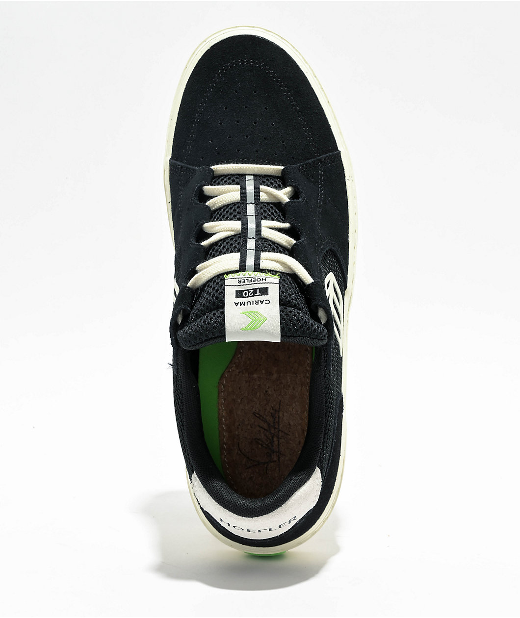 Cariuma Hoefler T20  Black Suede & Ivory Skate Shoes