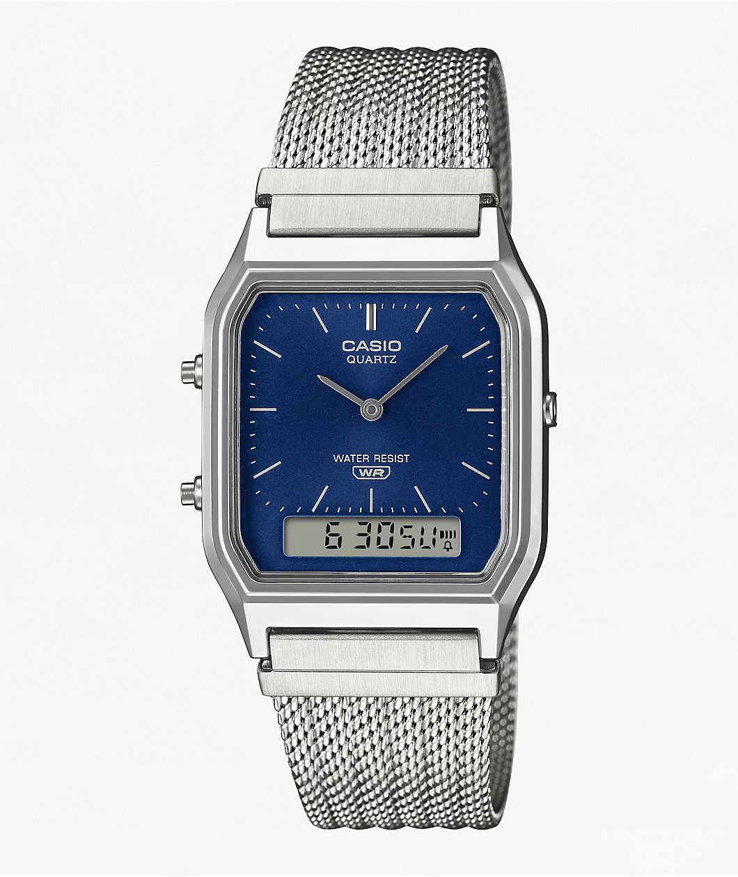 Casio AQ230EM-2A Silver & Blue Analog & Digital Watch