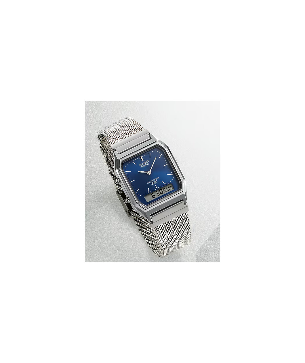 Casio AQ230EM-2A Silver & Blue Analog & Digital Watch