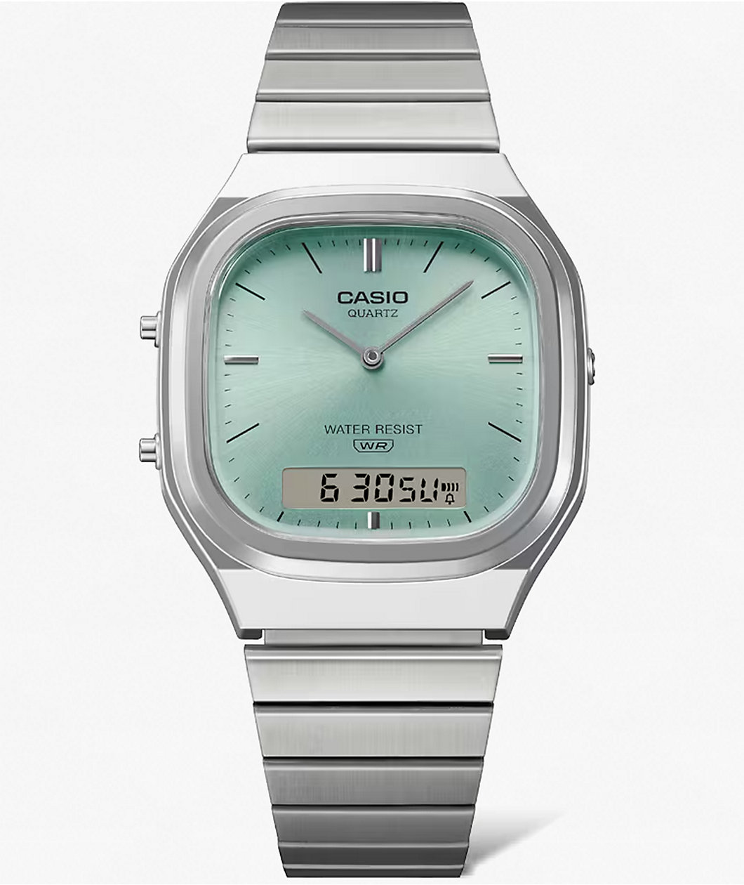 Casio AQ240E-2A Silver & Warm Blue Analog & Digital Watch
