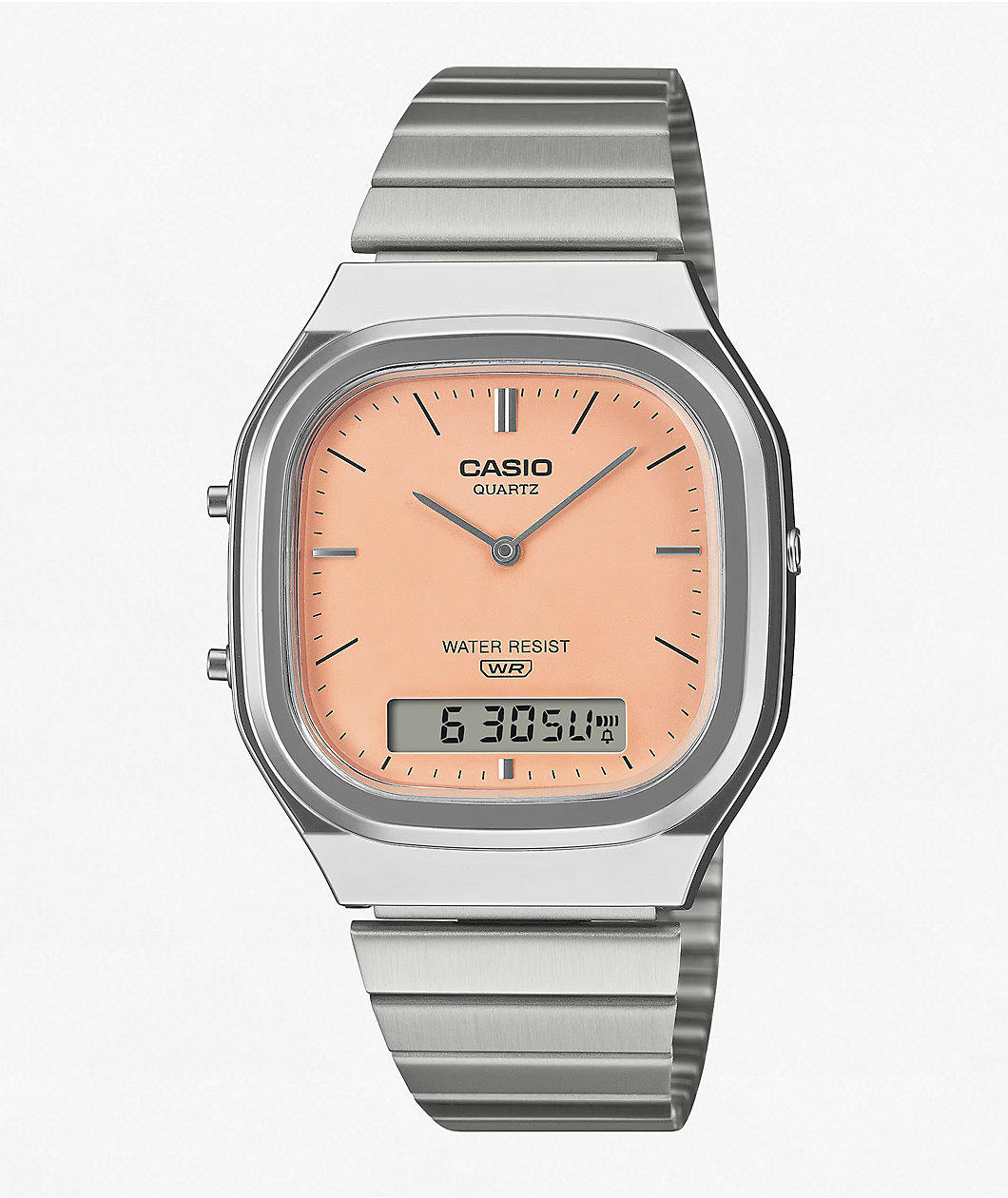Casio AQ240E-4A Silver & Warm Orange Analog & Digital Watch
