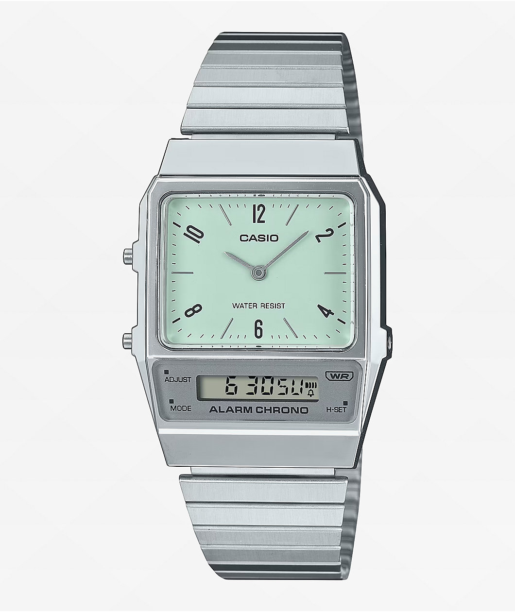 Casio AQ800E 3AVT Vintage Silver Green Analog Watch MainPlace Mall