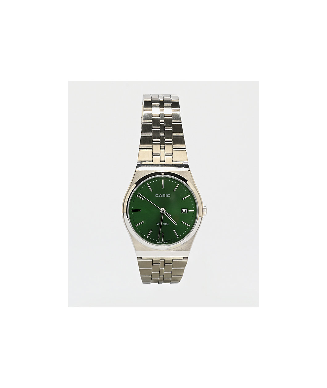 Casio MTP-B145D-3AV Silver & Green Analog Watch