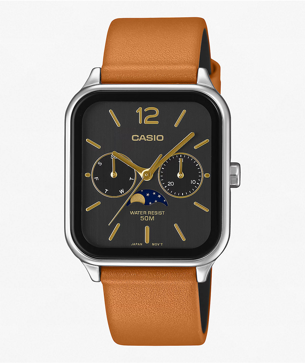 Casio MTPM305LC-1AVCF Lunar Silver, Black & Brown Analog Watch