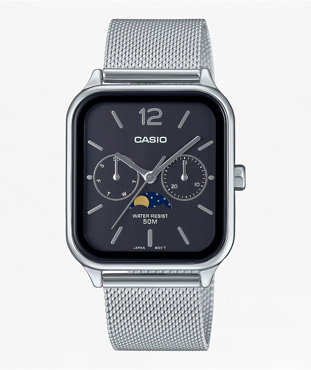 Casio MTPM305MC-1AV Silver Lunar Analog Watch